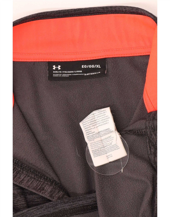 Under Armour Uomo Cold Gear Zip Collo Pullover Tuta Top XL Grigio Chiazzato