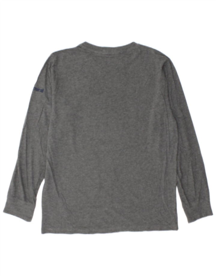 Top grafico da uomo Admiral a maniche lunghe in cotone screziato grigio medio