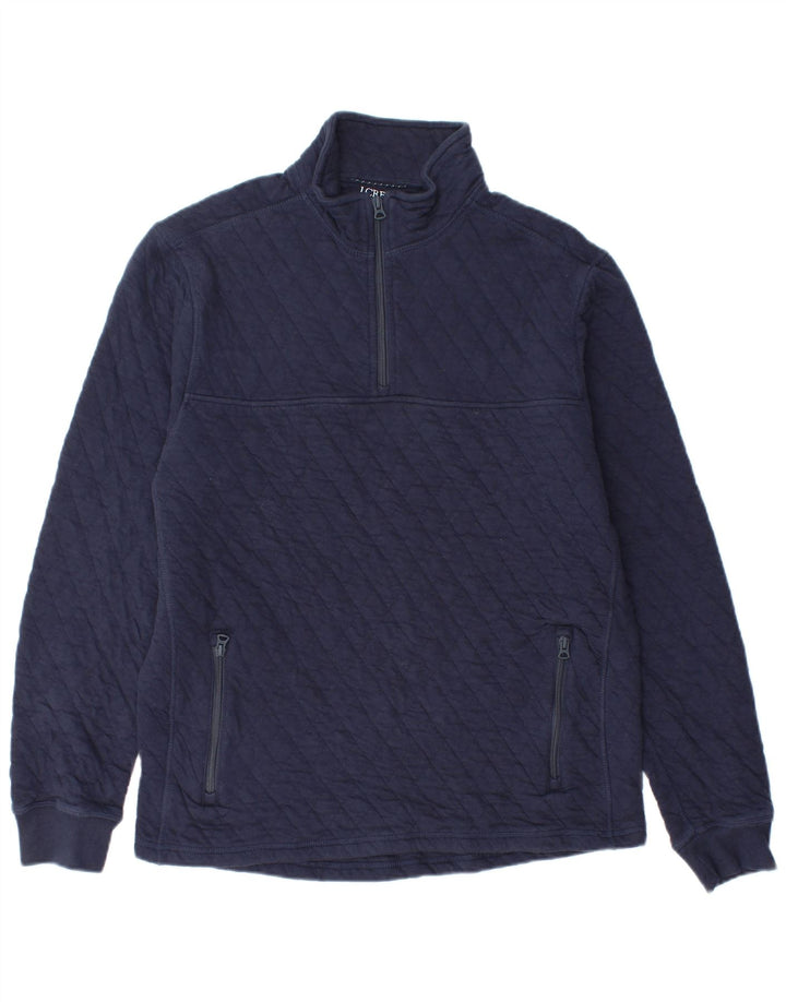 J. Crew Felpa con collo con zip da uomo Maglione medio in cotone blu navy
