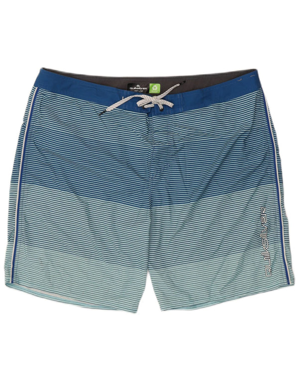Pantaloncini da bagno grafici da uomo QUIKSILVER XL poliestere gessato blu