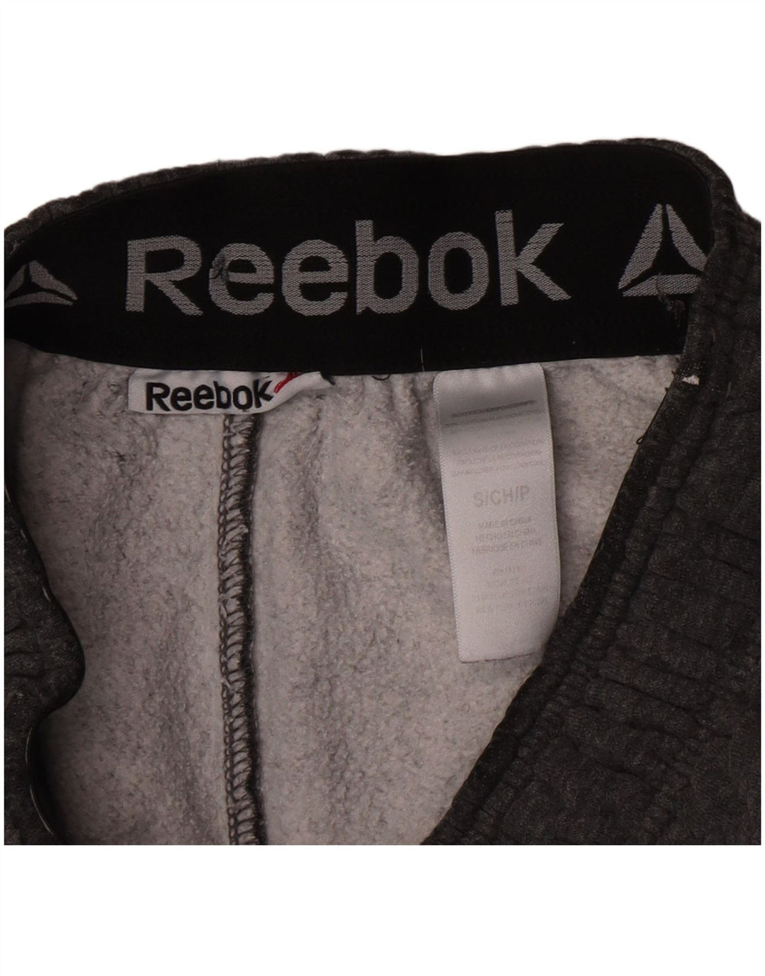 Pantaloncini sportivi Reebok da uomo con grafica piccola in cotone grigio