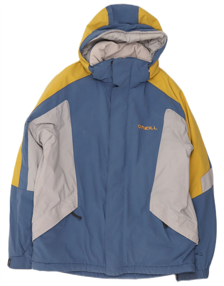 Giacca da sci con cappuccio grafico da uomo O'Neill UK 38 Nylon color block blu medio