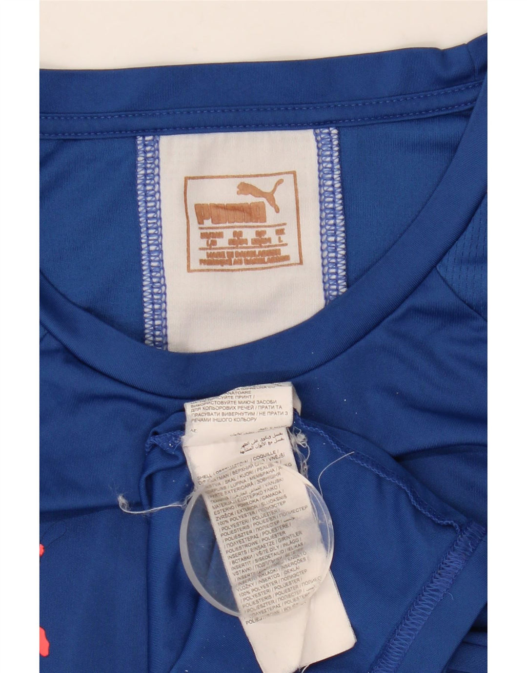 T-shirt da uomo PUMA Top Large in poliestere color block blu