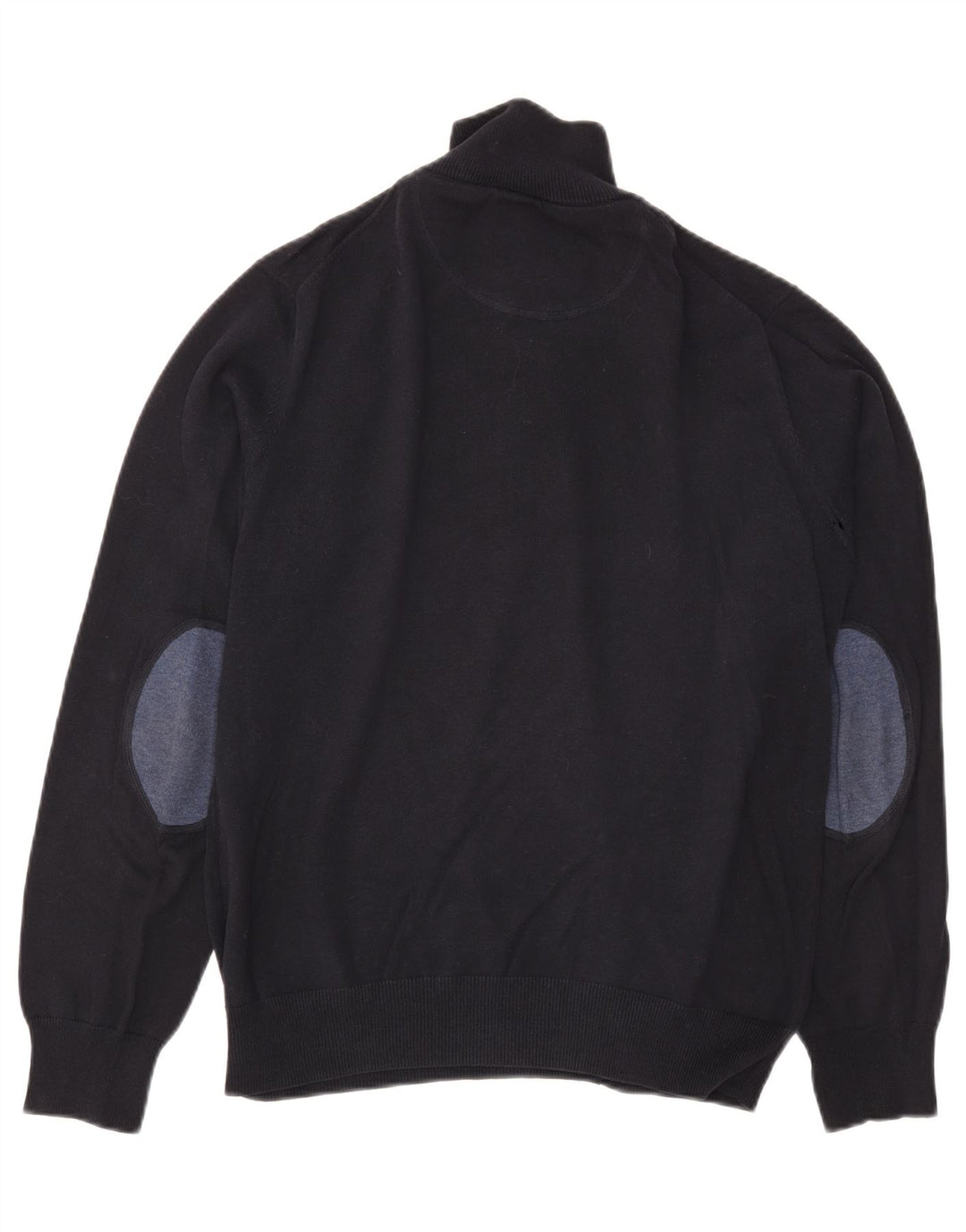 Gant Maglione da uomo con zip e collo in cotone blu navy medio
