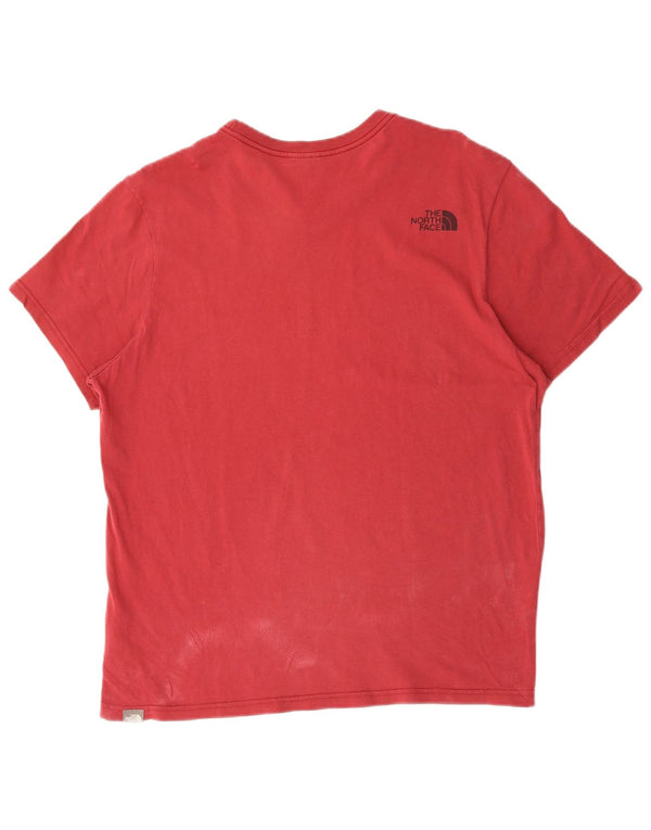 The North Face Mens Graphic T-Shirt Top Large Red Cotton