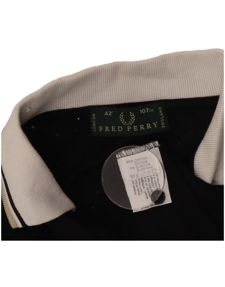 Polo da uomo Fred Perry in cotone color block medio nero