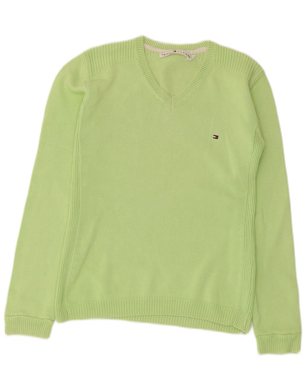 Maglione maglione con scollo a V da donna Tommy Hilfiger UK 10 piccolo verde
