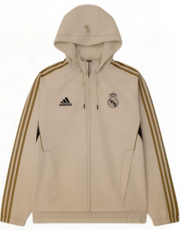 Giacca da ginnastica da uomo Adidas Real Madrid UK 42/44 grande bianco sporco