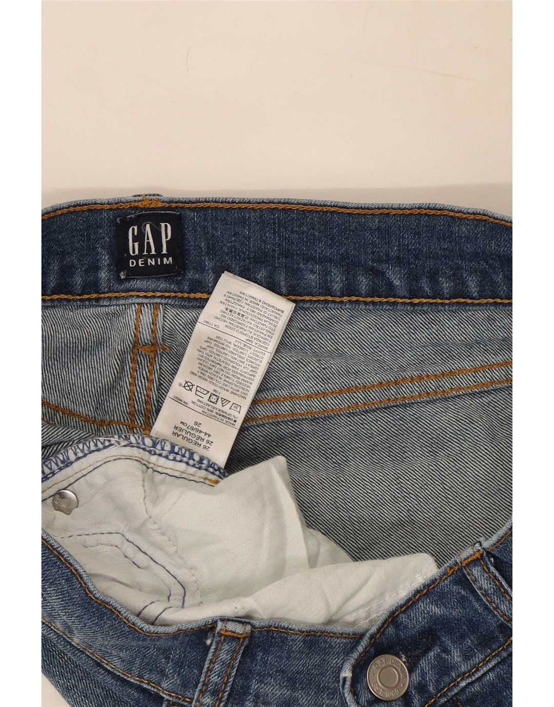 Jeans dritti invecchiati Gap da donna W26 L29 cotone blu