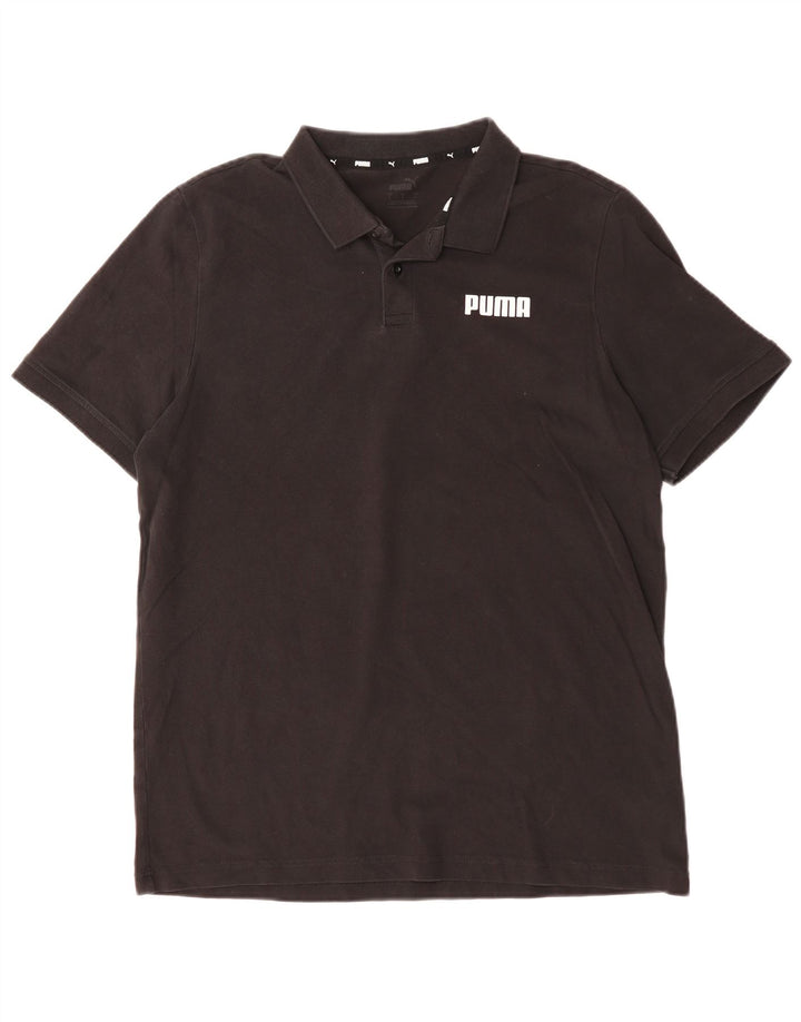 Polo PUMA da uomo grande in cotone nero