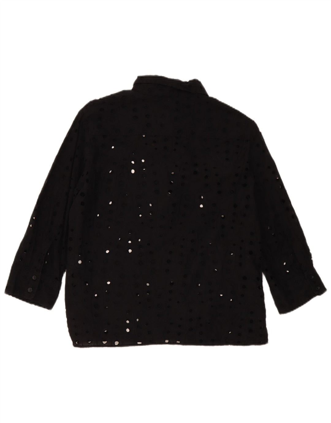 Camicia Zara da donna con maniche a 3/4, taglia UK 14, cotone nero medio