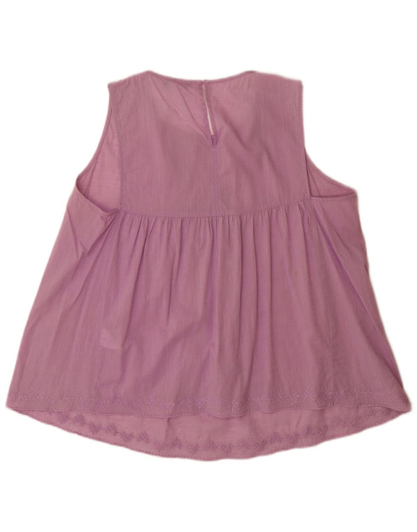 Camicetta senza maniche da donna Benetton UK 16 Large Viola Cotone