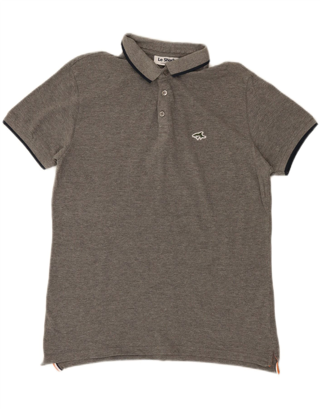 LE SHARK Mens Polo Shirt Medium Grey Cotton Vintage Le Shark and Second-Hand Le Shark from Messina Hembry 