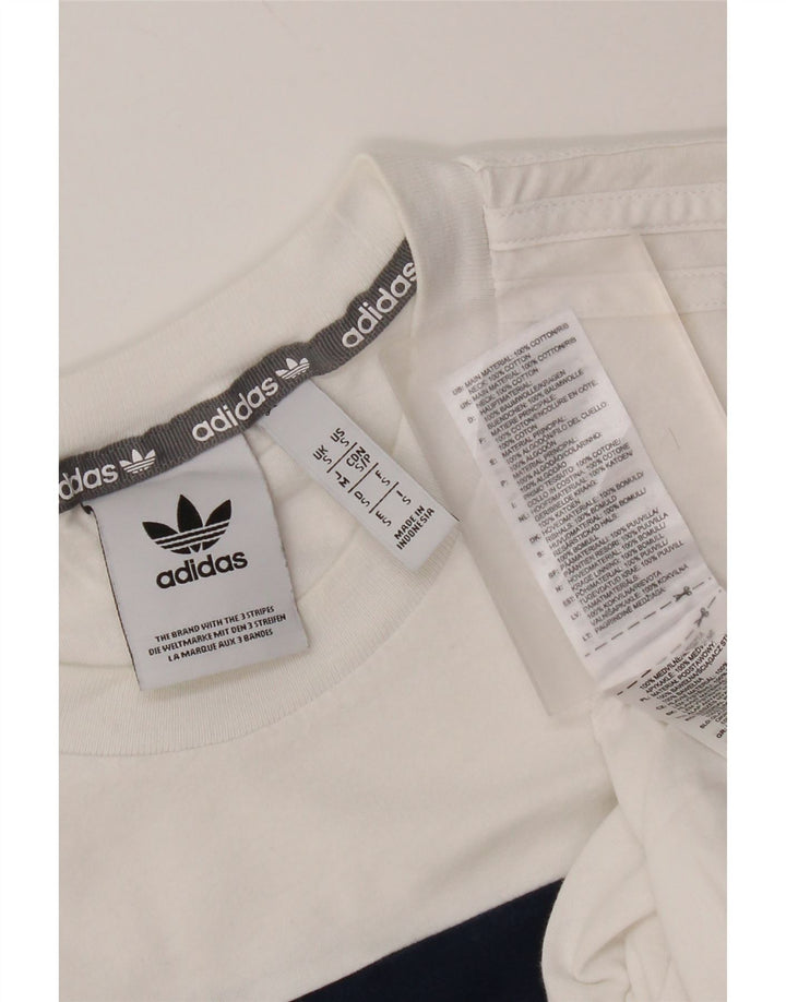 T-shirt Adidas da uomo Top Small in cotone color block bianco