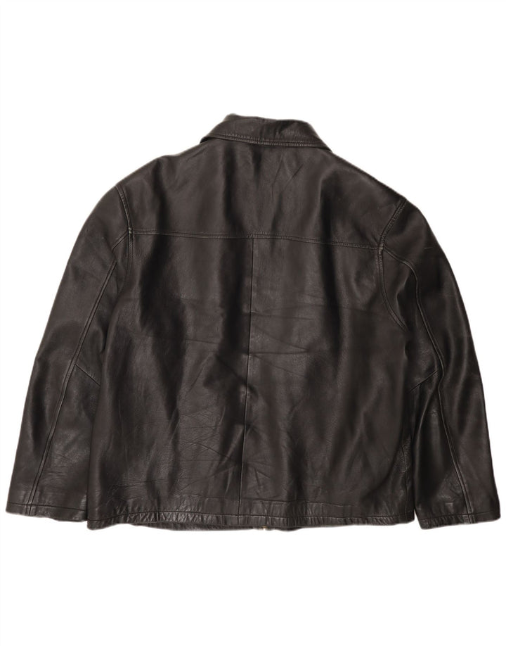 Giacca in pelle da uomo VINTAGE UK 44 2XL Nera