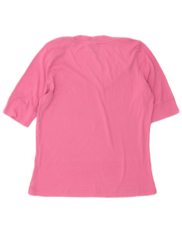 Lacoste Womens T-Shirt Top Size 44 Large Pink Cotton