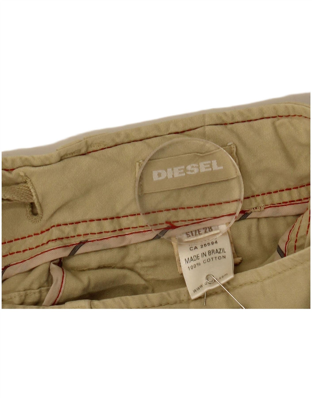 Pantaloncini cargo da uomo DIESEL W28 piccoli in cotone beige