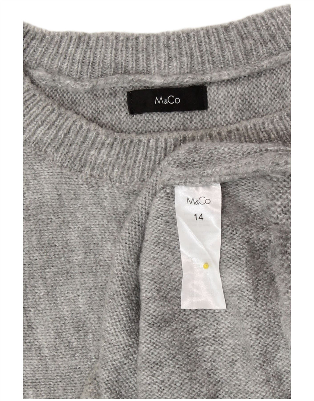 Maglione da donna M&Co con scollo a barca a pipistrello UK 14 Grigio medio a righe