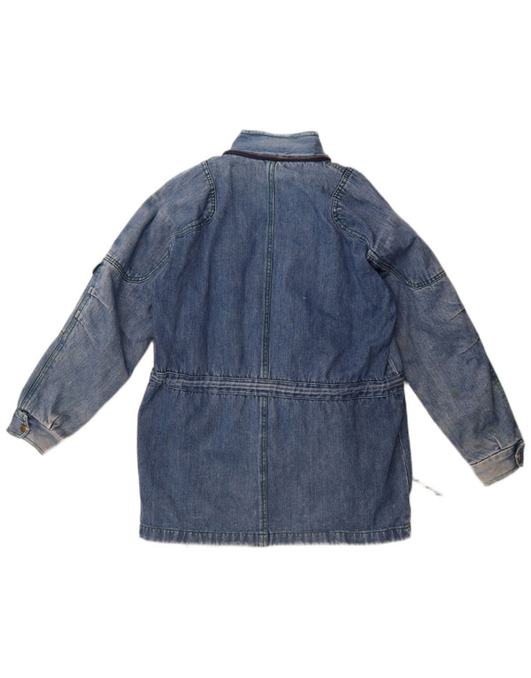 Giacca vintage in denim Sherpa da donna UK 14 grande blu