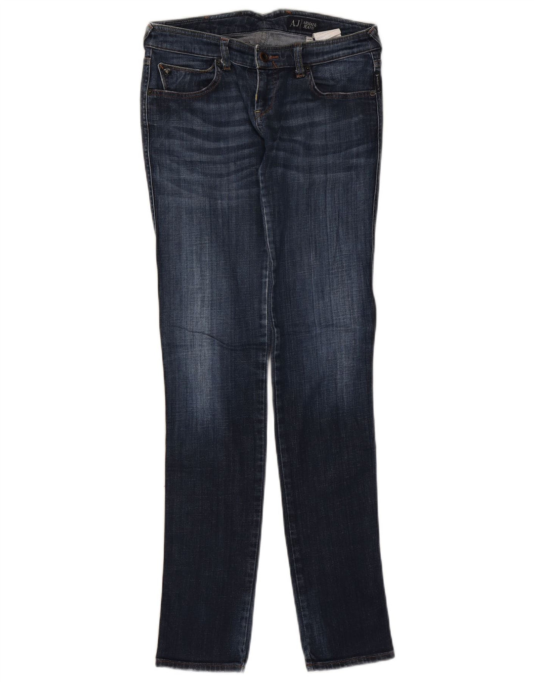 Jeans slim con grafica da donna Armani W26 L32 cotone blu navy