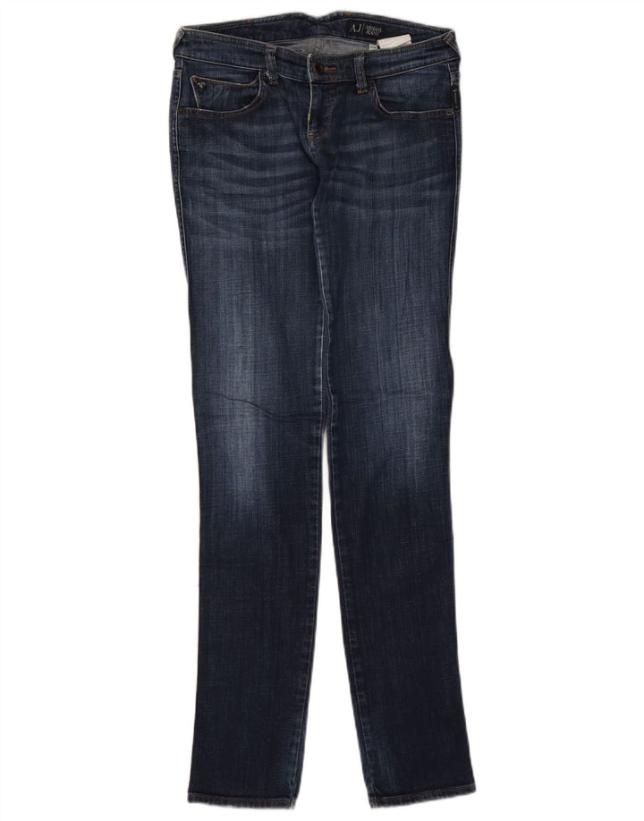 Jeans slim con grafica da donna Armani W26 L32 cotone blu navy