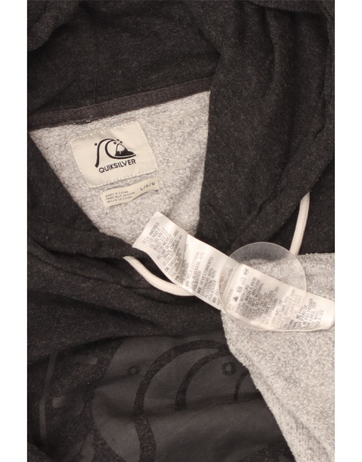 Felpa con cappuccio grafica da uomo Quiksilver grande in cotone grigio