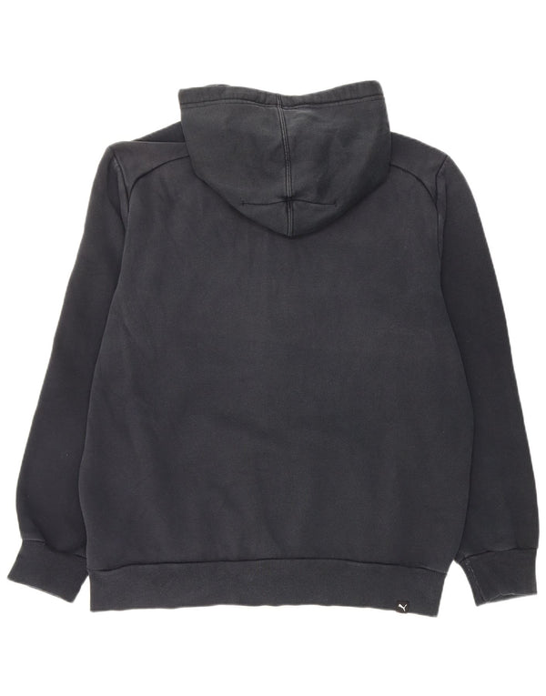 Felpa con cappuccio e zip grafica da uomo Puma grande in cotone nero