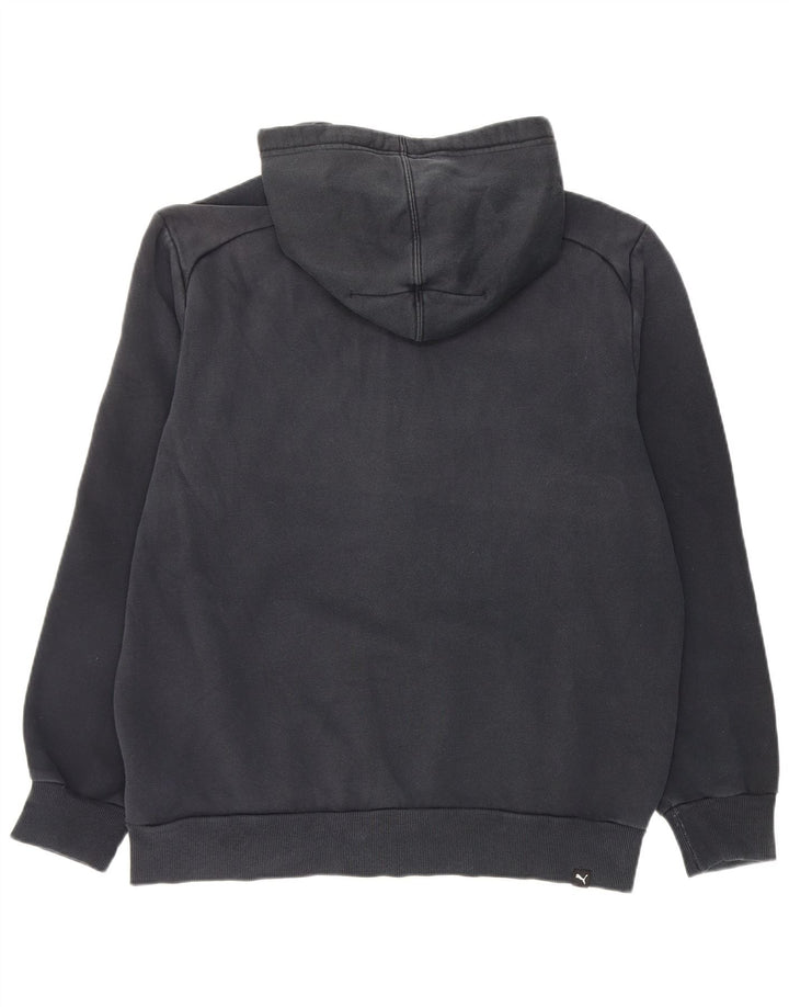 Felpa con cappuccio e zip grafica da uomo Puma grande in cotone nero