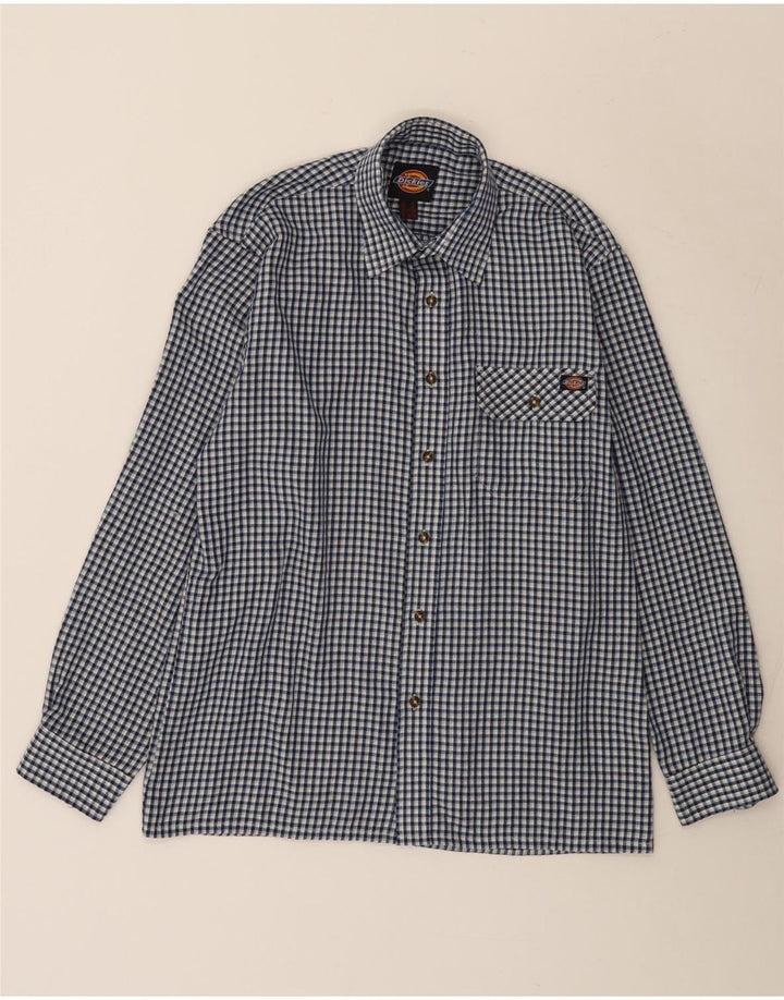 Camicia da uomo Dickies in poliestere a quadretti blu medio