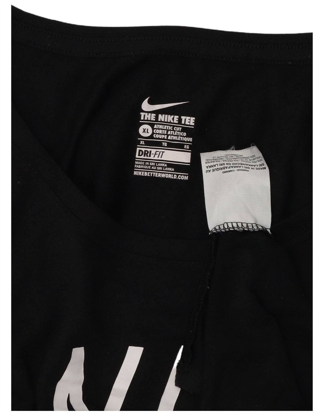 Top manica lunga grafica Nike da donna con taglio atletico UK 18 XL poliestere nero