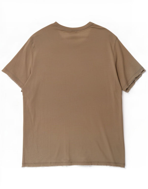 Nike Mens T-Shirt Top 2XL Beige Cotton