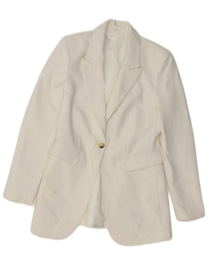 MARKS & SPENCER Giacca blazer da donna a 1 bottone London UK 6 XS Bianca