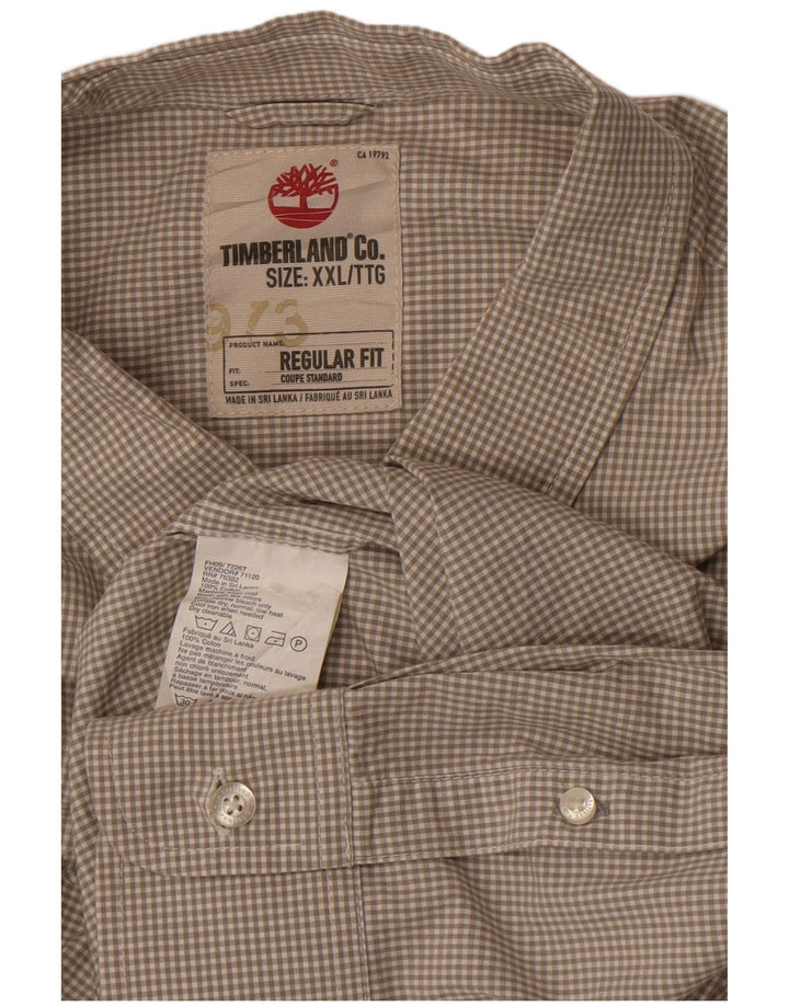 Camicia Timberland da uomo vestibilità regolare 2XL cotone a quadretti grigio