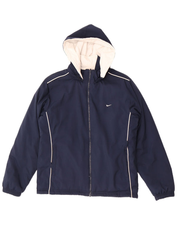 Giacca reversibile con cappuccio Nike da donna UK 10/12 Medium Navy Blue Colourblock