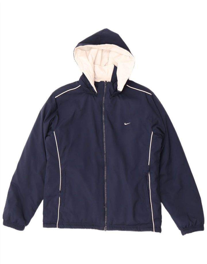 Giacca reversibile con cappuccio Nike da donna UK 10/12 Medium Navy Blue Colourblock