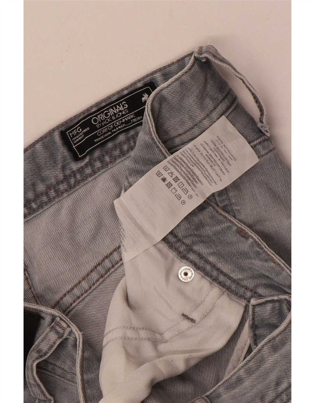 Jack & Jones Uomo Tim Slim Jeans W30 L34 Cotone Grigio