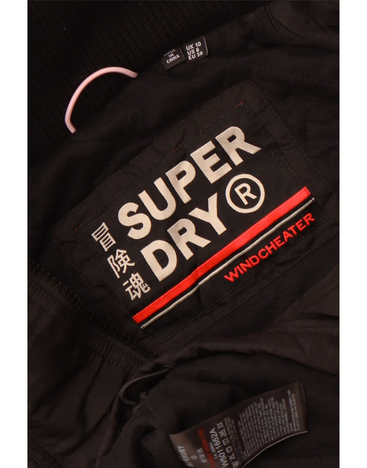 Giacca a vento con cappuccio da donna Superdry Windcheater UK 10 Small Nera