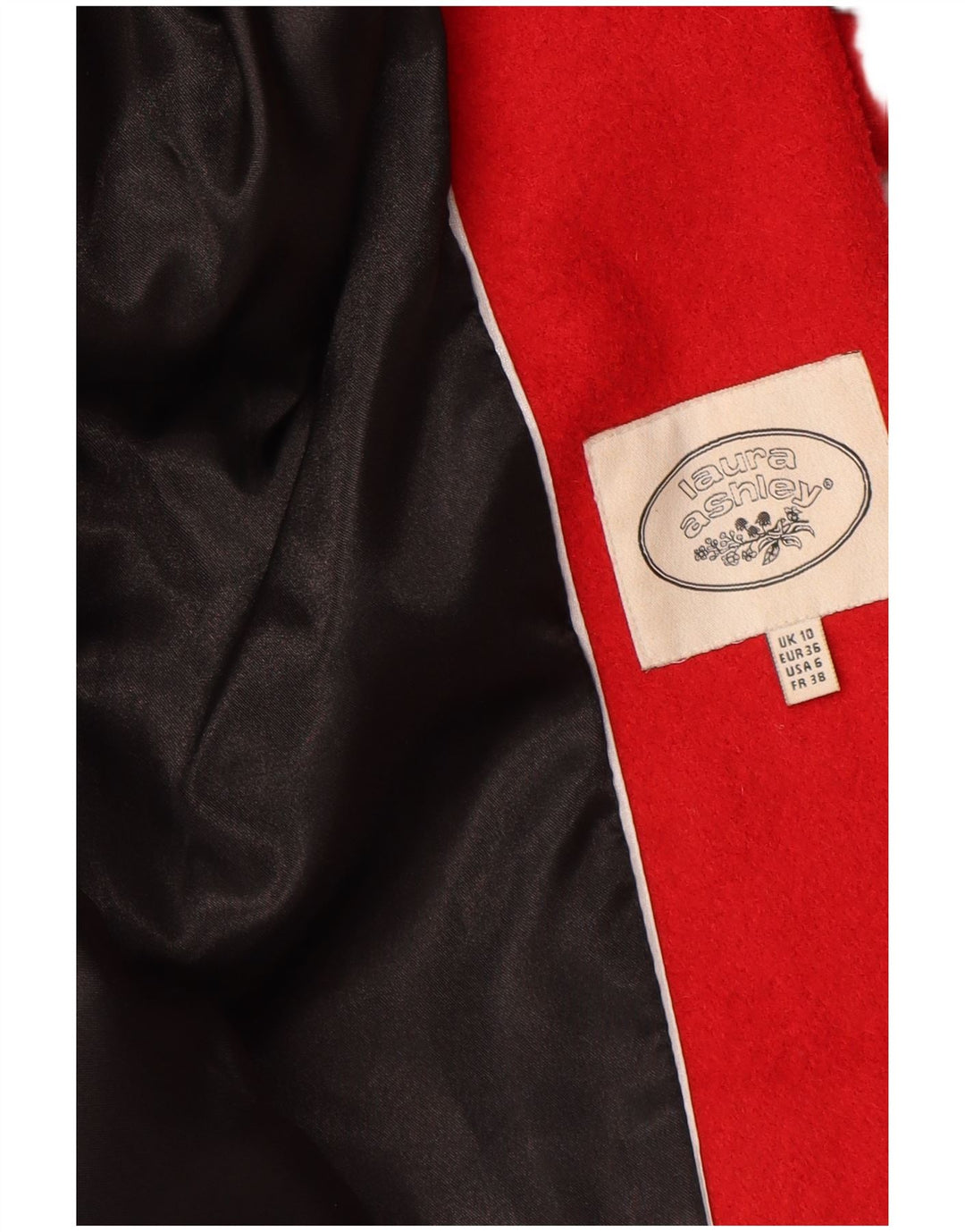 Soprabito da donna LAURA ASHLEY UK 10 piccolo rosso in lana