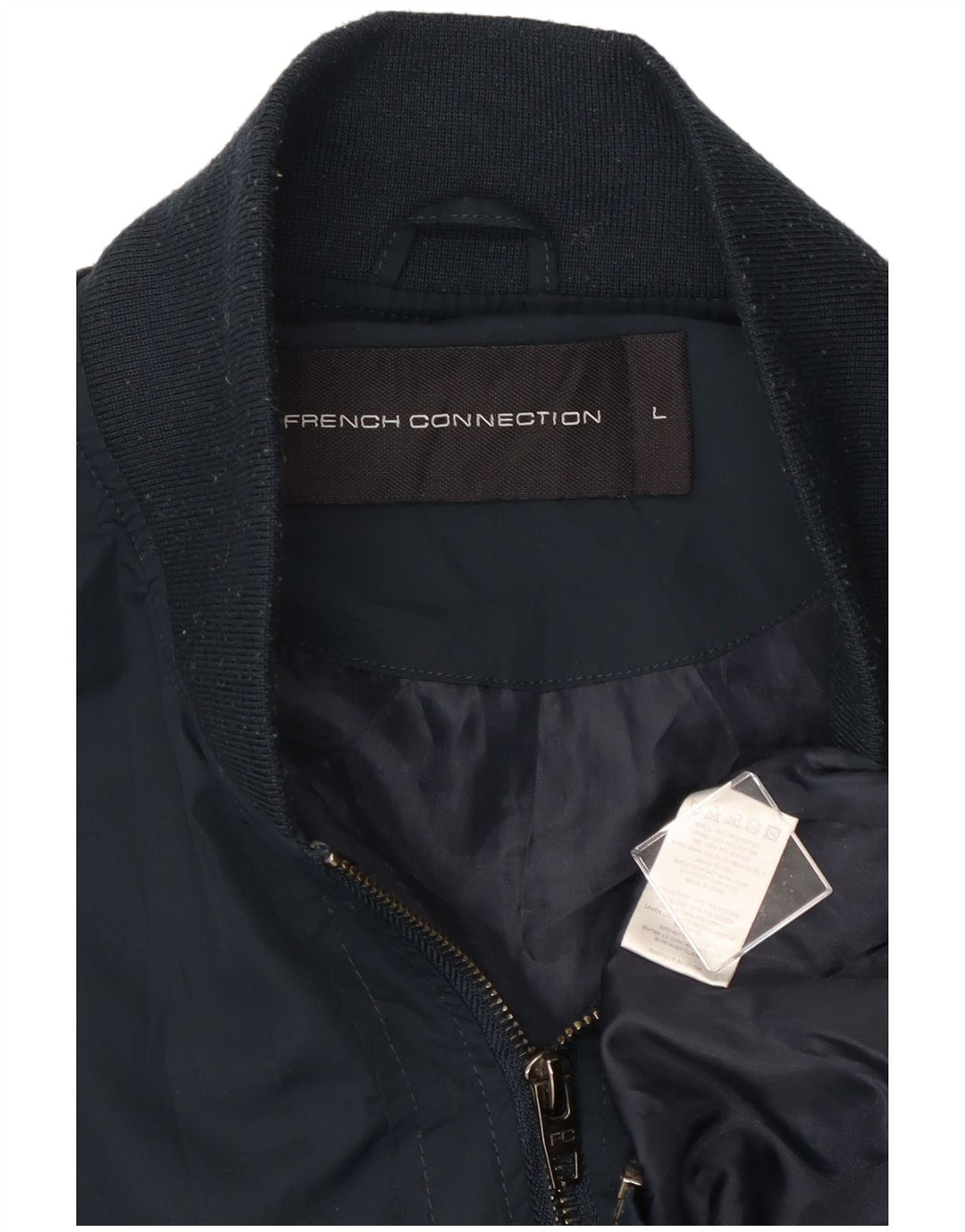 FRENCH CONNECTION Giubbotto bomber da uomo UK 40 Large Poliestere blu navy