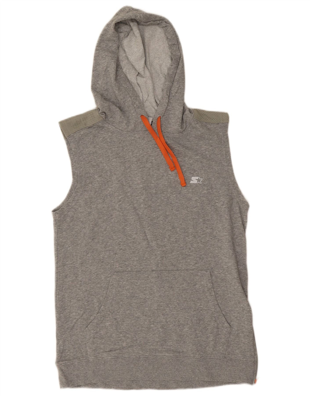 Maglione con cappuccio senza maniche da uomo Starter in cotone grigio medio