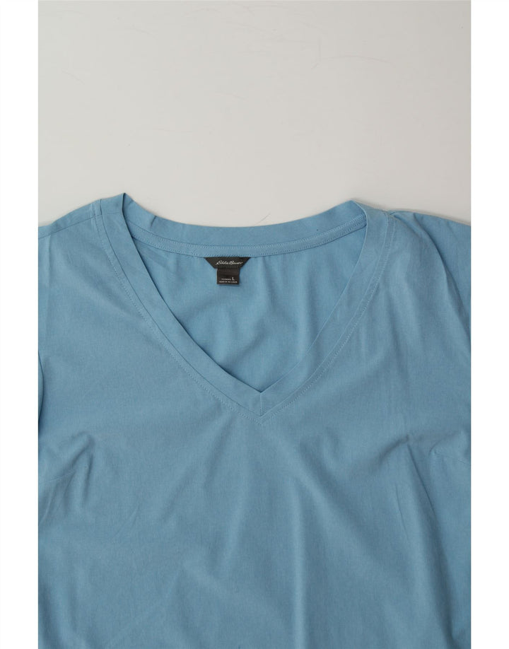 EDDIE BAUER Womens T-Shirt Top UK 16 Large Blue Polyester Vintage Eddie Bauer and Second-Hand Eddie Bauer from Messina Hembry 