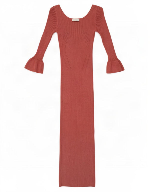 Vestito aderente da donna Zara UK 12 Viscosa rosa medio