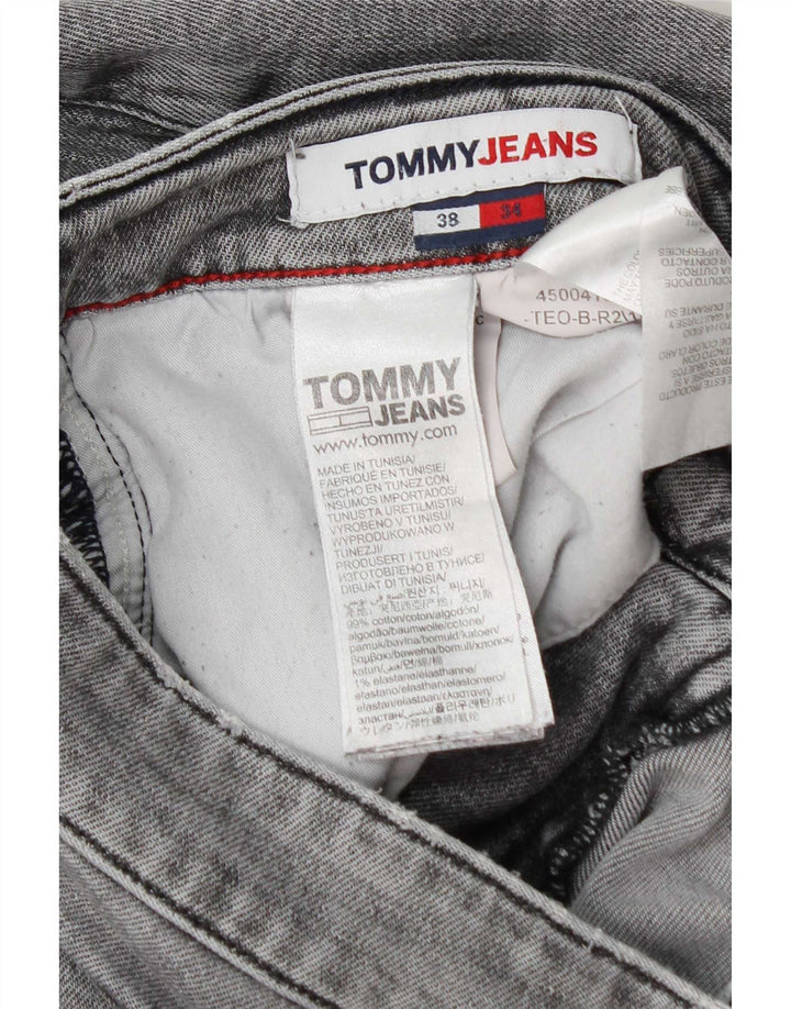 Jeans slim invecchiati da uomo Tommy Hilfiger W38 L34 cotone grigio