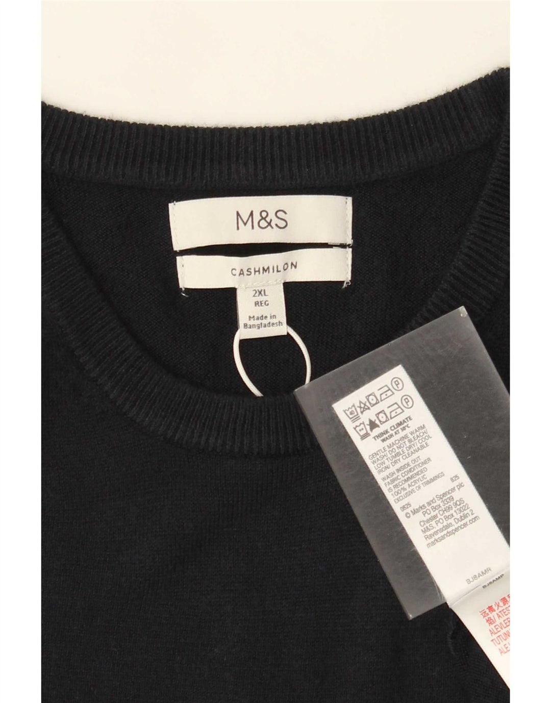 Maglione maglione girocollo da uomo Marks & Spencer 2XL acrilico blu navy