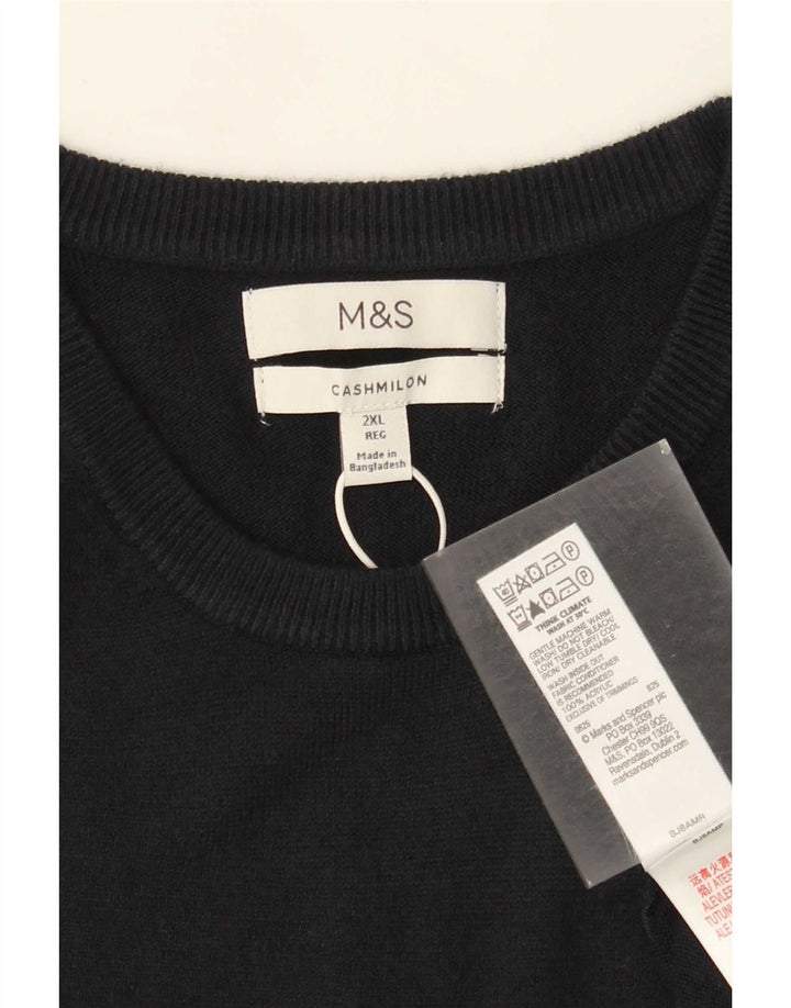 Maglione maglione girocollo da uomo Marks & Spencer 2XL acrilico blu navy
