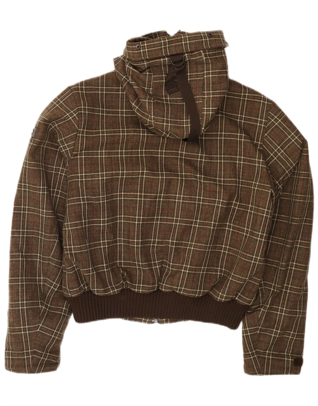 Giacca bomber con cappuccio da uomo Canadiens UK 38 poliestere a quadri kaki medio