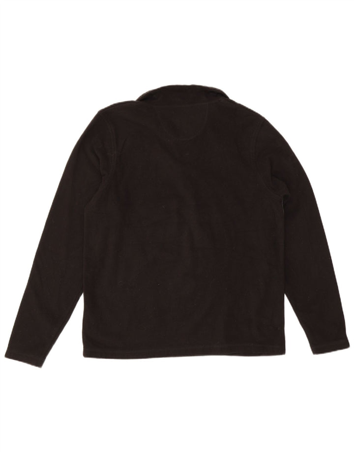 Maglione in pile da uomo con zip e collo Pierre Cardin color block medio nero