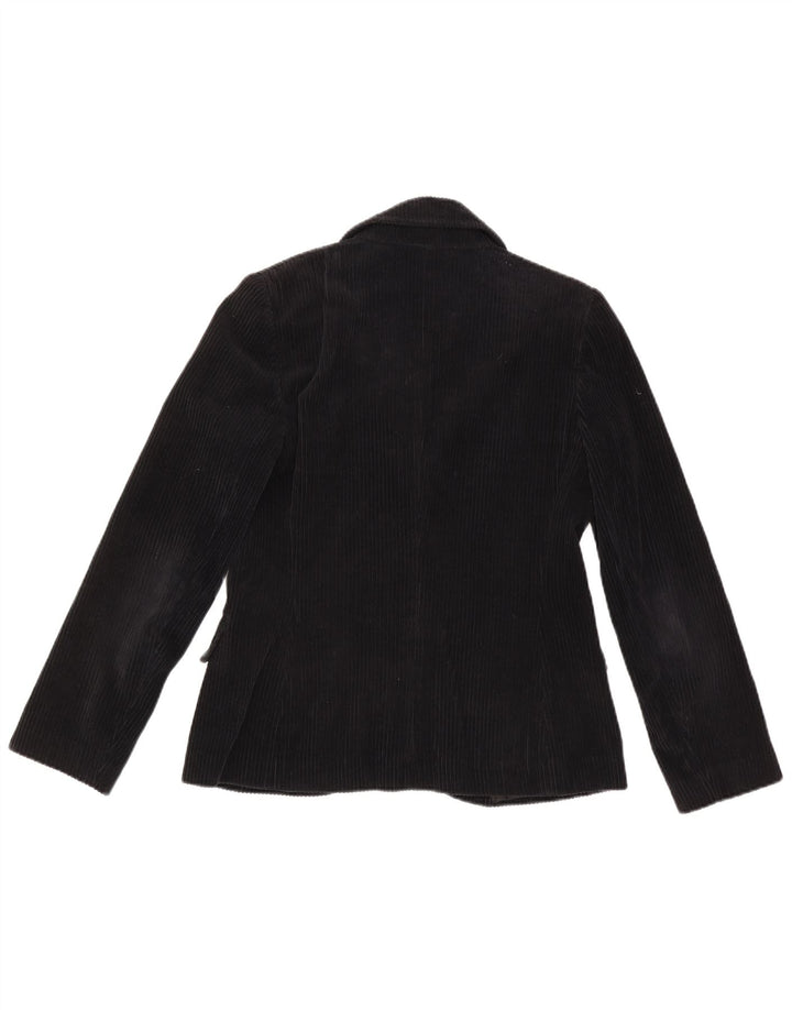 Giacca blazer da donna in velluto a coste a 2 bottoni Alegria IT 44 cotone nero medio