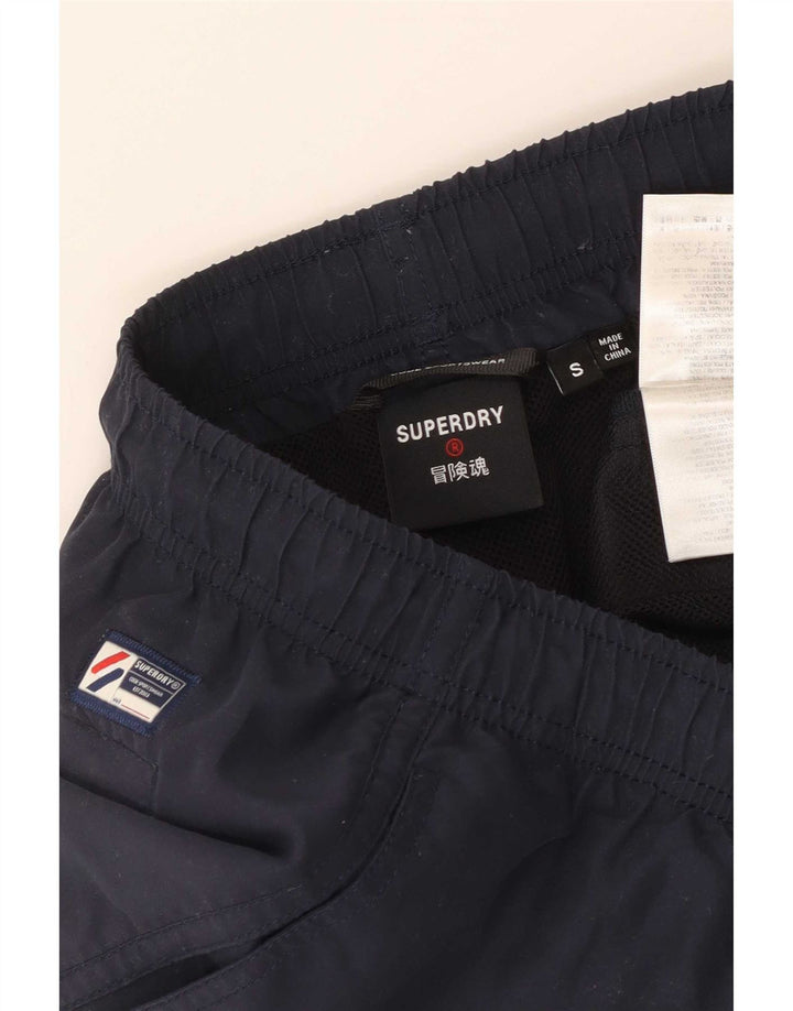 Pantaloncini da bagno grafici da uomo Superdry piccoli in poliestere blu navy