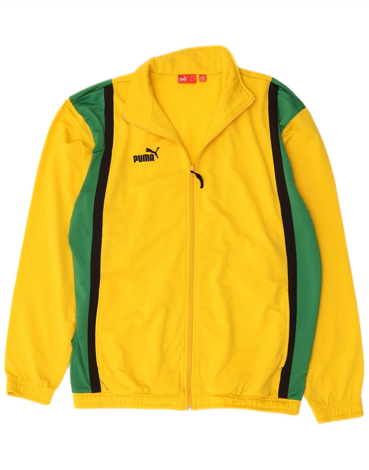 Giacca da tuta da uomo Puma in poliestere color block giallo medio
